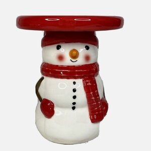 💚10 Sonoma Candle Snowman Jar Candle Holder 6” Tall Holds 4” Wide Candle